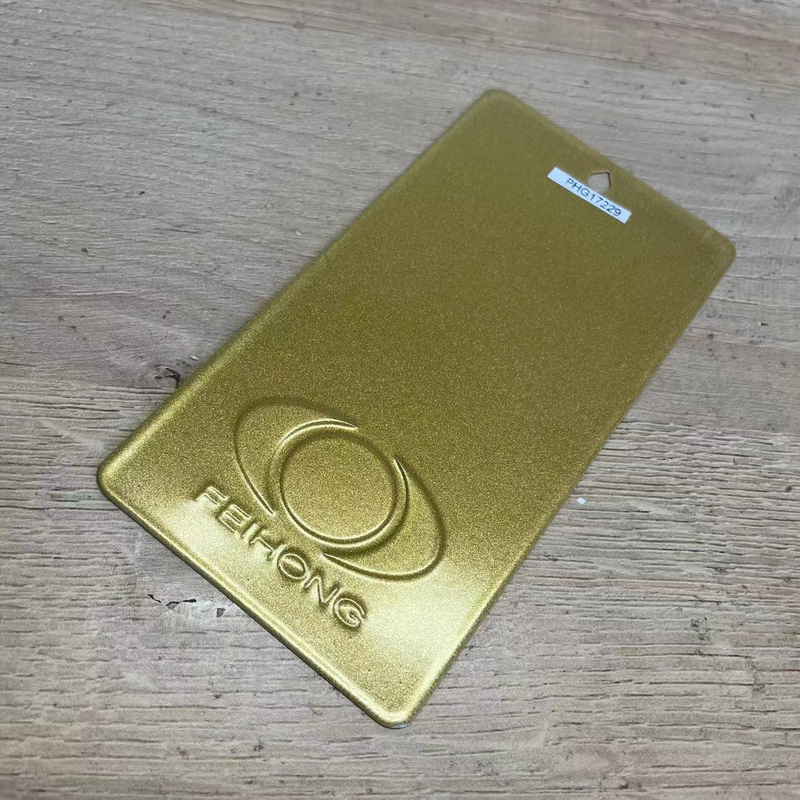 Recubrimiento en polvo de poliéster dorado metálico/dorado liso para decoración de metales